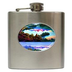 Solemn Soft Pastel Sunset Hip Flask (6 Oz) by GardenOfOphir