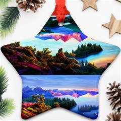 Solemn Soft Pastel Sunset Star Ornament (two Sides) by GardenOfOphir