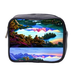 Solemn Soft Pastel Sunset Mini Toiletries Bag (two Sides) by GardenOfOphir