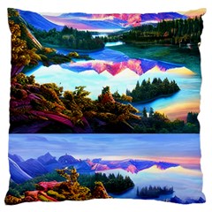 Solemn Soft Pastel Sunset Large Cushion Case (one Side) by GardenOfOphir