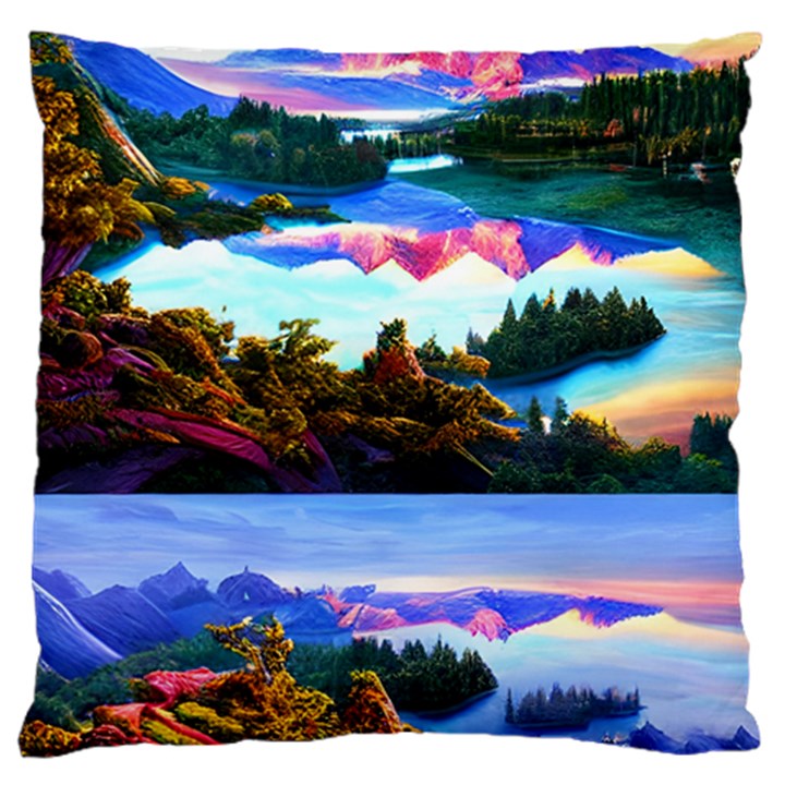 Solemn Soft Pastel Sunset Large Cushion Case (One Side)