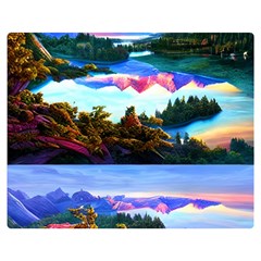 Solemn Soft Pastel Sunset Premium Plush Fleece Blanket (medium) by GardenOfOphir