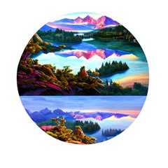 Solemn Soft Pastel Sunset Mini Round Pill Box by GardenOfOphir