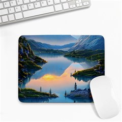 Somber Lake Sunset Small Mousepad by GardenOfOphir