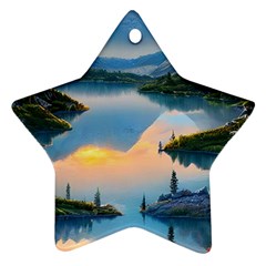 Somber Lake Sunset Ornament (star)