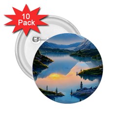 Somber Lake Sunset 2 25  Buttons (10 Pack)  by GardenOfOphir