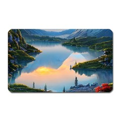 Somber Lake Sunset Magnet (rectangular) by GardenOfOphir