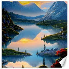 Somber Lake Sunset Canvas 12  X 12  by GardenOfOphir