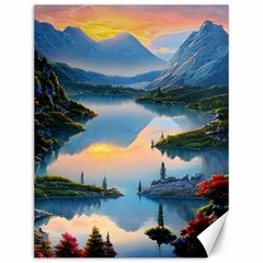 Somber Lake Sunset Canvas 12  X 16  by GardenOfOphir