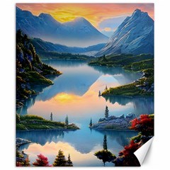 Somber Lake Sunset Canvas 20  X 24  by GardenOfOphir