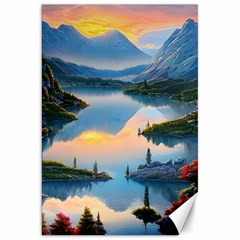 Somber Lake Sunset Canvas 20  X 30  by GardenOfOphir