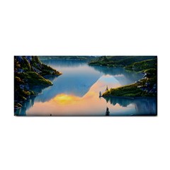 Somber Lake Sunset Hand Towel