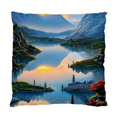 Somber Lake Sunset Standard Cushion Case (two Sides) by GardenOfOphir