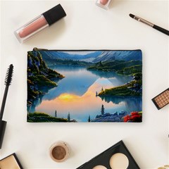 Somber Lake Sunset Cosmetic Bag (medium)