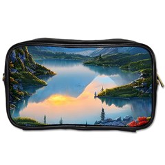 Somber Lake Sunset Toiletries Bag (one Side) by GardenOfOphir