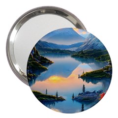 Somber Lake Sunset 3  Handbag Mirrors by GardenOfOphir