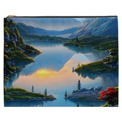 Somber Lake Sunset Cosmetic Bag (xxxl) by GardenOfOphir