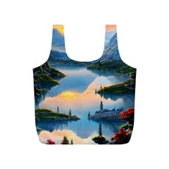 Somber Lake Sunset Full Print Recycle Bag (s) by GardenOfOphir