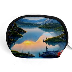 Somber Lake Sunset Accessory Pouch (medium) by GardenOfOphir