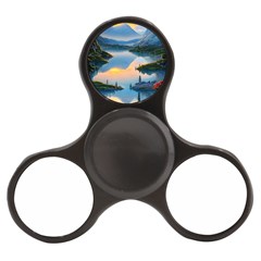 Somber Lake Sunset Finger Spinner by GardenOfOphir