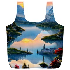 Somber Lake Sunset Full Print Recycle Bag (xxxl) by GardenOfOphir