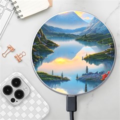 Somber Lake Sunset Wireless Fast Charger(white) by GardenOfOphir