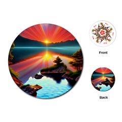 Gorgeous Sunset Playing Cards Single Design (round) by GardenOfOphir