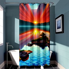 Gorgeous Sunset Shower Curtain 36  X 72  (stall)  by GardenOfOphir