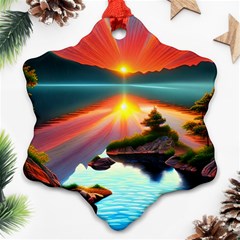 Gorgeous Sunset Snowflake Ornament (two Sides) by GardenOfOphir