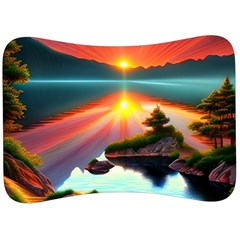 Gorgeous Sunset Velour Seat Head Rest Cushion by GardenOfOphir