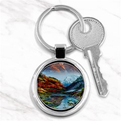 Breathtaking Landscape Scene Key Chain (round) by GardenOfOphir