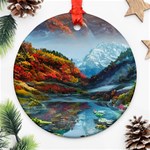 Breathtaking Landscape Scene Round Ornament (Two Sides) Front