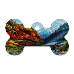 Breathtaking Landscape Scene Dog Tag Bone (one Side)