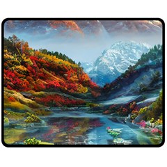 Breathtaking Landscape Scene One Side Fleece Blanket (medium) by GardenOfOphir