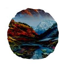 Breathtaking Landscape Scene Standard 15  Premium Round Cushions by GardenOfOphir