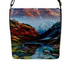 Breathtaking Landscape Scene Flap Closure Messenger Bag (l) by GardenOfOphir