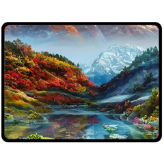 Breathtaking Landscape Scene Fleece Blanket (large) by GardenOfOphir