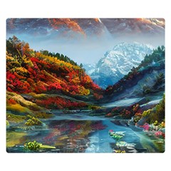 Breathtaking Landscape Scene Premium Plush Fleece Blanket (small) by GardenOfOphir