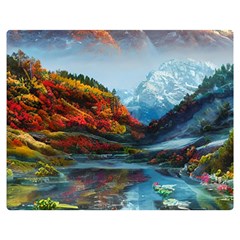 Breathtaking Landscape Scene Premium Plush Fleece Blanket (medium) by GardenOfOphir