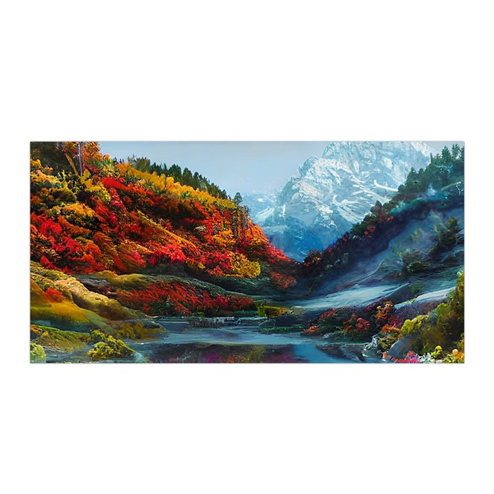 Breathtaking Landscape Scene Satin Wrap 35  x 70 