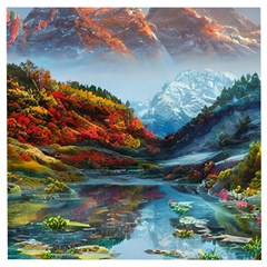 Breathtaking Landscape Scene Wooden Puzzle Square by GardenOfOphir