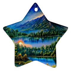 Stunning Sunset By The Lake Ornament (star)