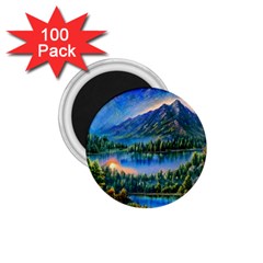 Stunning Sunset By The Lake 1 75  Magnets (100 Pack)  by GardenOfOphir