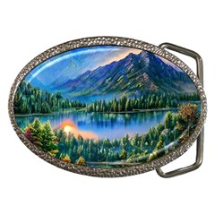 Stunning Sunset By The Lake Belt Buckles by GardenOfOphir