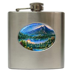 Stunning Sunset By The Lake Hip Flask (6 Oz) by GardenOfOphir