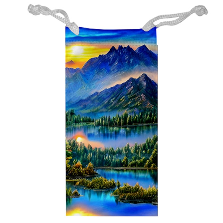 Stunning Sunset By The Lake Jewelry Bag