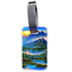 Stunning Sunset By The Lake Luggage Tag (two Sides) by GardenOfOphir