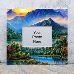 Stunning Sunset By The Lake White Wall Photo Frame 5  X 7 