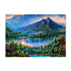 Stunning Sunset By The Lake Crystal Sticker (a4) by GardenOfOphir