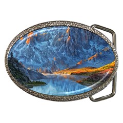 Majestic Lake Landscape Belt Buckles by GardenOfOphir